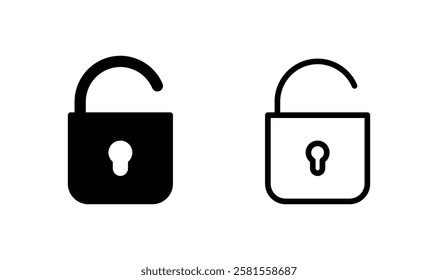 Unlock icon logo design. Unlock sign and symbol. unlocked padlock icon