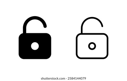 Unlock icon logo design. Unlock sign and symbol. unlocked padlock icon