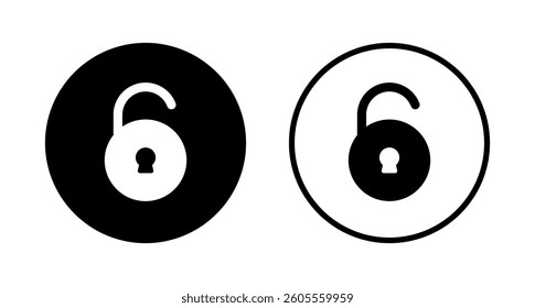 Unlock icon logo design. Unlock sign and symbol. unlocked padlock icon