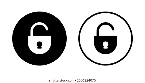 Unlock icon logo design. Unlock sign and symbol. unlocked padlock icon