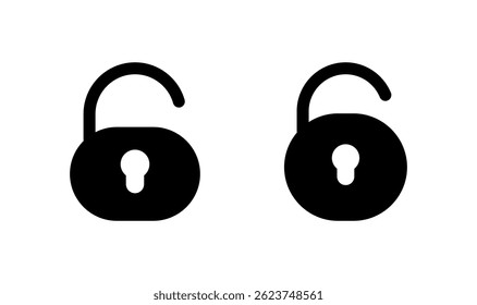 Unlock icon logo design. Unlock sign and symbol. unlocked padlock icon