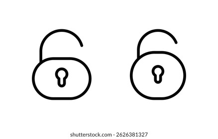 Unlock icon logo design. Unlock sign and symbol. unlocked padlock icon