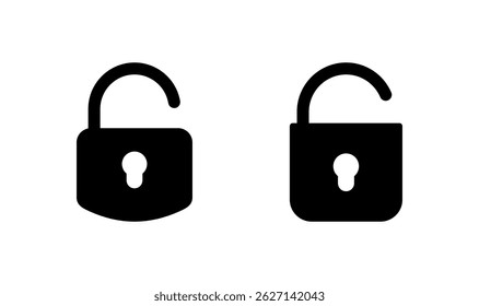 Unlock icon logo design. Unlock sign and symbol. unlocked padlock icon