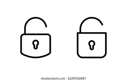 Unlock icon logo design. Unlock sign and symbol. unlocked padlock icon