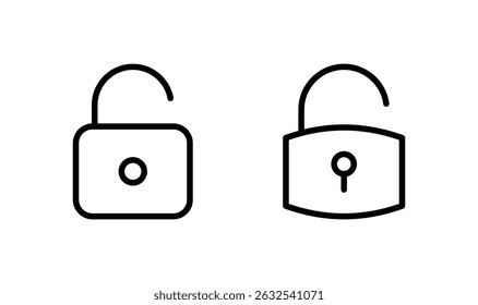 Unlock icon logo design. Unlock sign and symbol. unlocked padlock icon