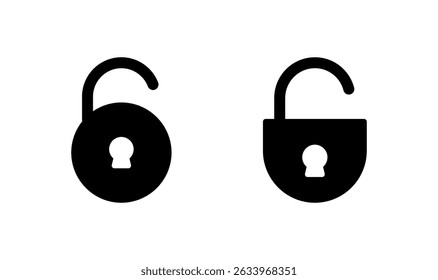 Unlock icon logo design. Unlock sign and symbol. unlocked padlock icon