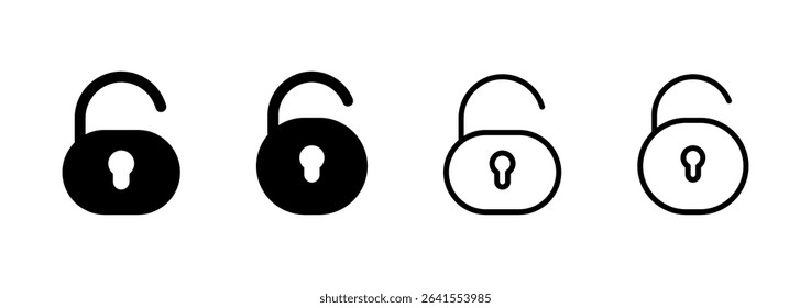 Unlock icon logo design. Unlock sign and symbol. unlocked padlock icon