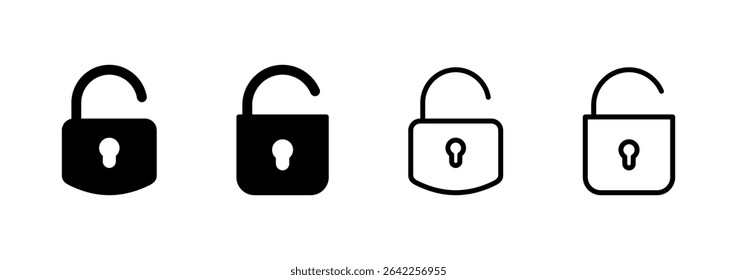 Unlock icon logo design. Unlock sign and symbol. unlocked padlock icon