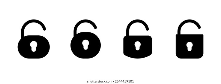 Unlock icon logo design. Unlock sign and symbol. unlocked padlock icon