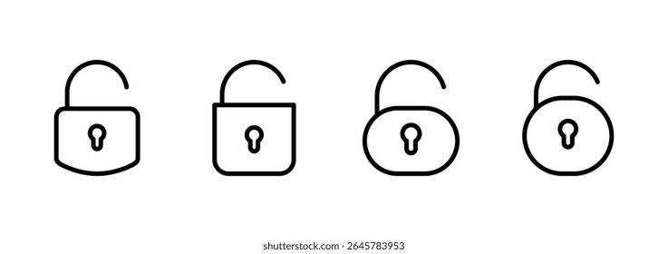 Unlock icon logo design. Unlock sign and symbol. unlocked padlock icon