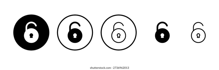 Unlock icon logo design. Unlock sign and symbol. unlocked padlock icon