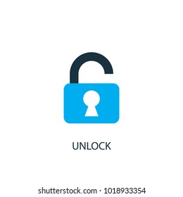 Unlock icon. Logo element illustration. Unlock symbol design from 2 colored collection. Simple Unlock concept. Can be used in web and mobile.