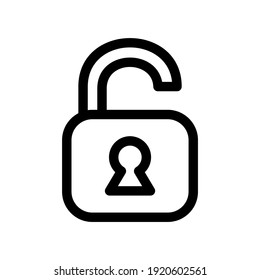 unlock icon or logo isolated sign symbol vector illustration - high quality black style vector icons
