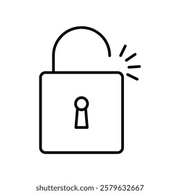 Unlock icon logo sign set vector outline