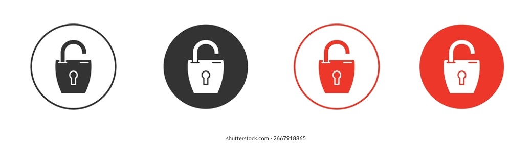 Icono del desbloqueo para el logotipo, símbolo de la muestra del Vector para el diseño
