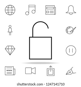 unlock icon. Minimal Universal Theme icons universal set for web and mobile