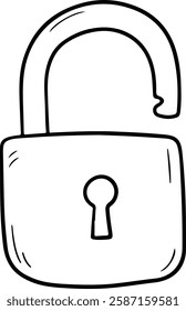Unlock Icon with an Open Padlock Outline