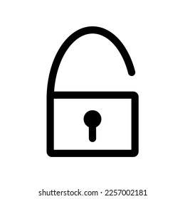 Desbloquear el contorno de icono mínimo vector