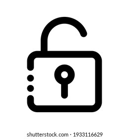 Unlock Icon With Outline Style