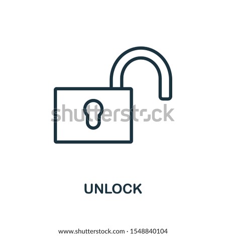 Unlock icon outline style. Thin line creative Unlock icon for logo, graphic design and more.