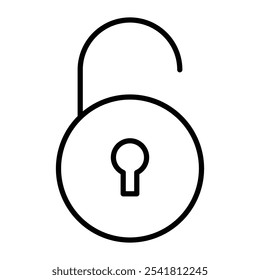 Unlock icon Outline vector for web ui