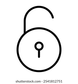 Unlock icon Outline vector for web ui