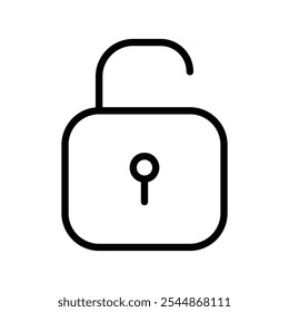 Ícone Desbloquear vetor de Contorno para interface do usuário da Web
