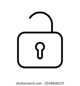Ícone Desbloquear vetor de Contorno para interface do usuário da Web