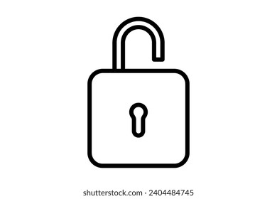 unlock icon. icon related to basic web and UI. suitable for web site, app, user interfaces, printable etc. line icon style. simple vector design editable