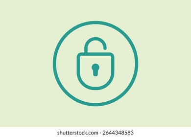 Unlock icon. icon related to UI elements. suitable for web site, app, user interfaces,element, printable etc. line icon style. simple vector design editable