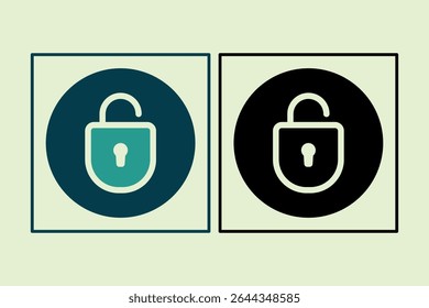 Unlock icon. icon related to UI elements. suitable for web site, app, user interfaces,element, printable etc. solid icon style. simple vector design editable