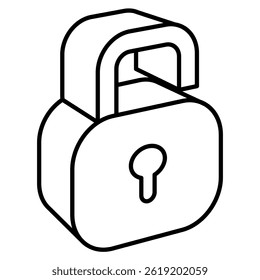 Icono de desbloqueo representado por el icono de desbloqueo simple Estilo de línea.