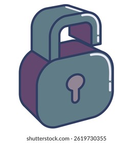 Unlock icon represented by Simple Unlock icon Lineal Color style.