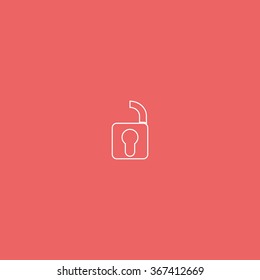 Unlock icon. Retro style unlock illustration.