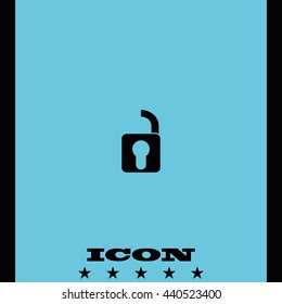 Unlock icon. Retro style unlock illustration.