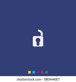 Unlock icon. Retro style unlock illustration.