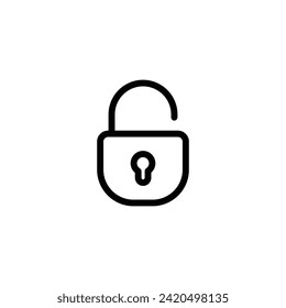 Unlock Icon. Security symbol vector