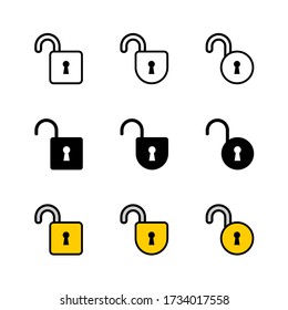Unlock Icon : Security Theme, Infographics and Other Graphic Related Ass
