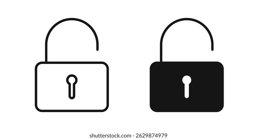 Conjunto de iconos de desbloqueo sobre fondo blanco