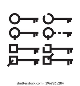 unlock icon set with outline design, used for all purposes.