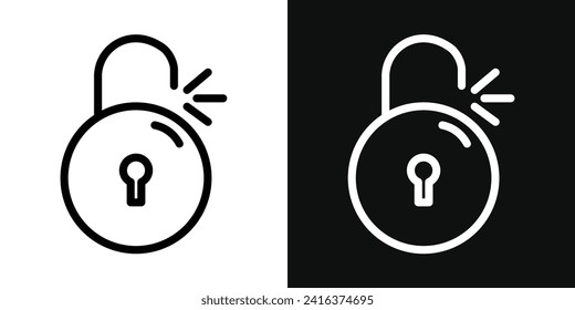 Unlock icon set. vector illustration.