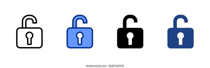Unlock icon sheet multiple style collection