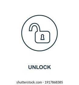 Unlock icon. Simple element from internet security collection. Creative Unlock icon for web design, templates, infographics and more