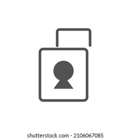 Unlock icon. Simple security vector.