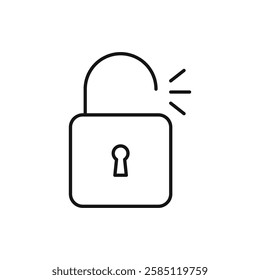 Unlock icon. simple thin line vector icon