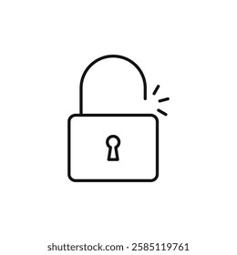 Unlock icon. simple thin line vector icon