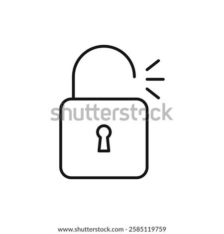 Unlock icon. simple thin line vector icon