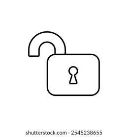 Unlock Icon Single Thin line vector art set
