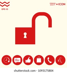 Unlock icon symbol