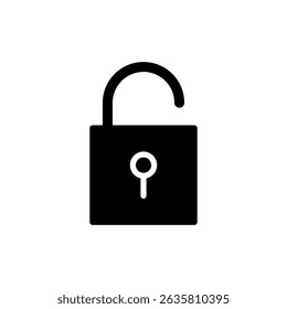 Unlock icon symbol for apps and websites. Unlock sign and symbol. unlocked padlock icon
